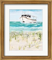 Framed Boat By The Shore