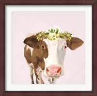 Framed Floral Crown Cow