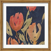 Framed Dark Orange Tulips II