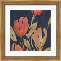 Framed Dark Orange Tulips II