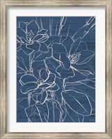Framed Floral Sketch on Navy I