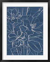 Framed Floral Sketch on Navy I