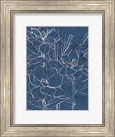 Framed Floral Sketch on Navy II