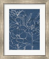 Framed Floral Sketch on Navy II