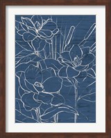 Framed Floral Sketch on Navy II
