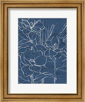 Framed Floral Sketch on Navy II