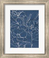 Framed Floral Sketch on Navy II