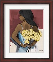 Framed Girl With Yellow Roses