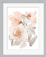 Framed Peach Tranquil Florals I