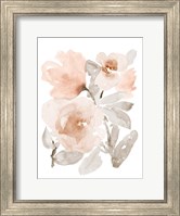 Framed Peach Tranquil Florals I
