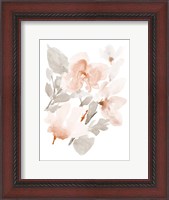 Framed Peach Tranquil Florals II
