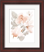 Framed Peach Tranquil Florals II