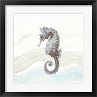 Framed 'Sea Animal in Waves I' border=