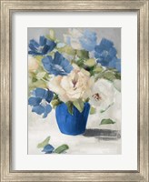 Framed Shades Of Blue Floral