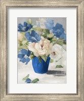 Framed Shades Of Blue Floral