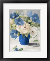 Framed Shades Of Blue Floral