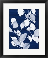 Framed Simple Leaves on Navy