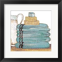 Framed 'Gold Bath Accessories IV' border=