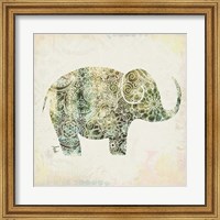 Framed Boho Elephant I
