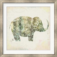 Framed Boho Elephant I