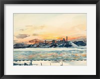 Framed Industrial Coastal Scene