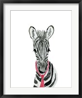 Framed Zebra With Tie