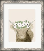 Framed Floral Crowned Bull