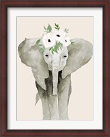 Framed Floral Crowned Elephant