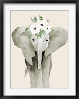 Framed Floral Crowned Elephant