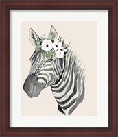 Framed Floral Crowned Zebra