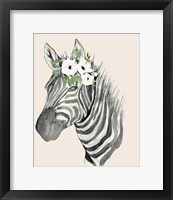 Framed Floral Crowned Zebra