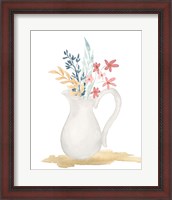 Framed Farmhouse Pitcher With Flowers I