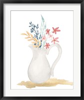 Framed Farmhouse Pitcher With Flowers I