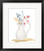 Farmhouse Pitcher With Flowers I Framed Print