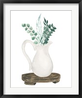 Framed Farmhouse Pitcher With Flowers II