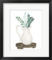 Framed 'Farmhouse Pitcher With Flowers II' border=