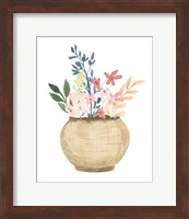 Framed Basket Of Wild Flowers
