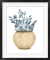 Framed Basket Of Blue Flowers