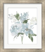 Framed Restful Blue Floral II