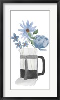 Framed Tumbler Of Blue Flowers II