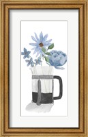 Framed Tumbler Of Blue Flowers II