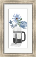 Framed Tumbler Of Blue Flowers II