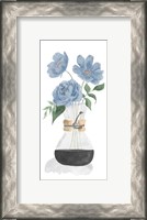 Framed Tumbler Of Blue Flowers I
