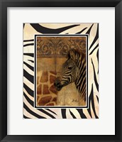 Framed Elegant Safari with Border I (Zebra)