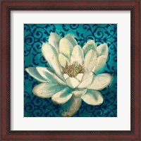 Framed Water Lilly on Teal