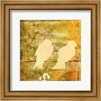 Framed Birds Meeting Orange I