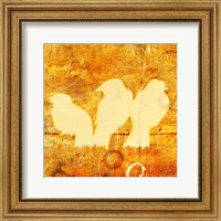 Framed Birds Meeting Orange II