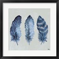 Framed Indigo Feathers I