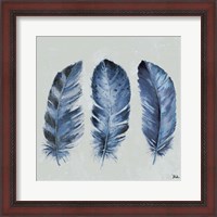 Framed Indigo Feathers II