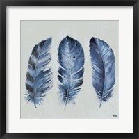 Indigo Feathers II Framed Print